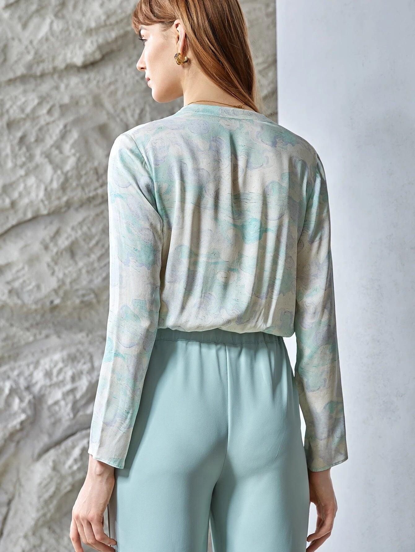 Silk Gathered Bodysuit-Comfy Jumpsuits