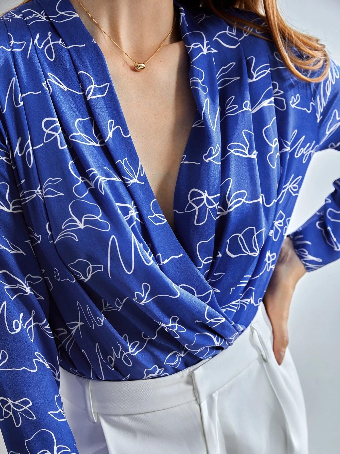 Silk Gathered Bodysuit-Comfy Jumpsuits