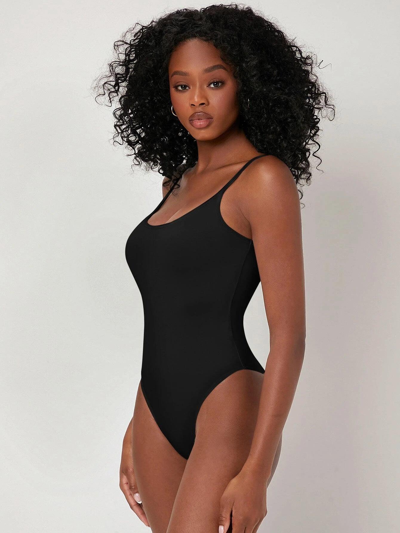 Solid Colored Scoop Neck Bodysuit-Comfy Jumpsuits