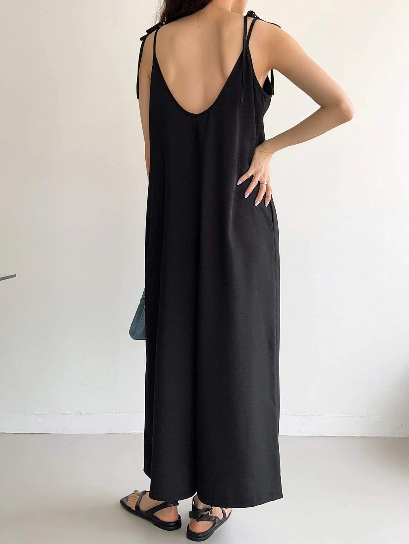 Shoulder Hidden Pocket Cami Jumpsuit-Comfy Jumpsuits