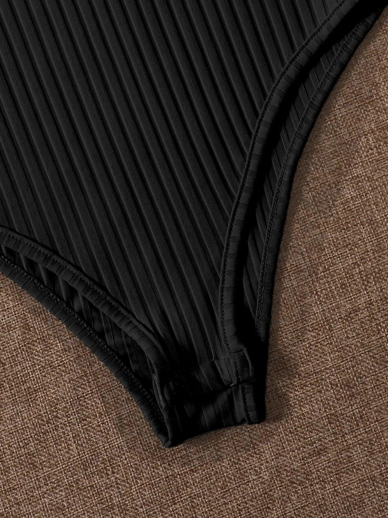 Contrast Lace Ribbed Cami Bodysuit-Comfy Jumpsuits