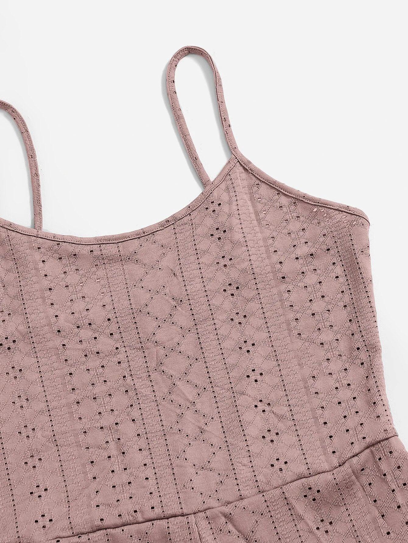 Eyelet Embroidery Romper-Comfy Jumpsuits