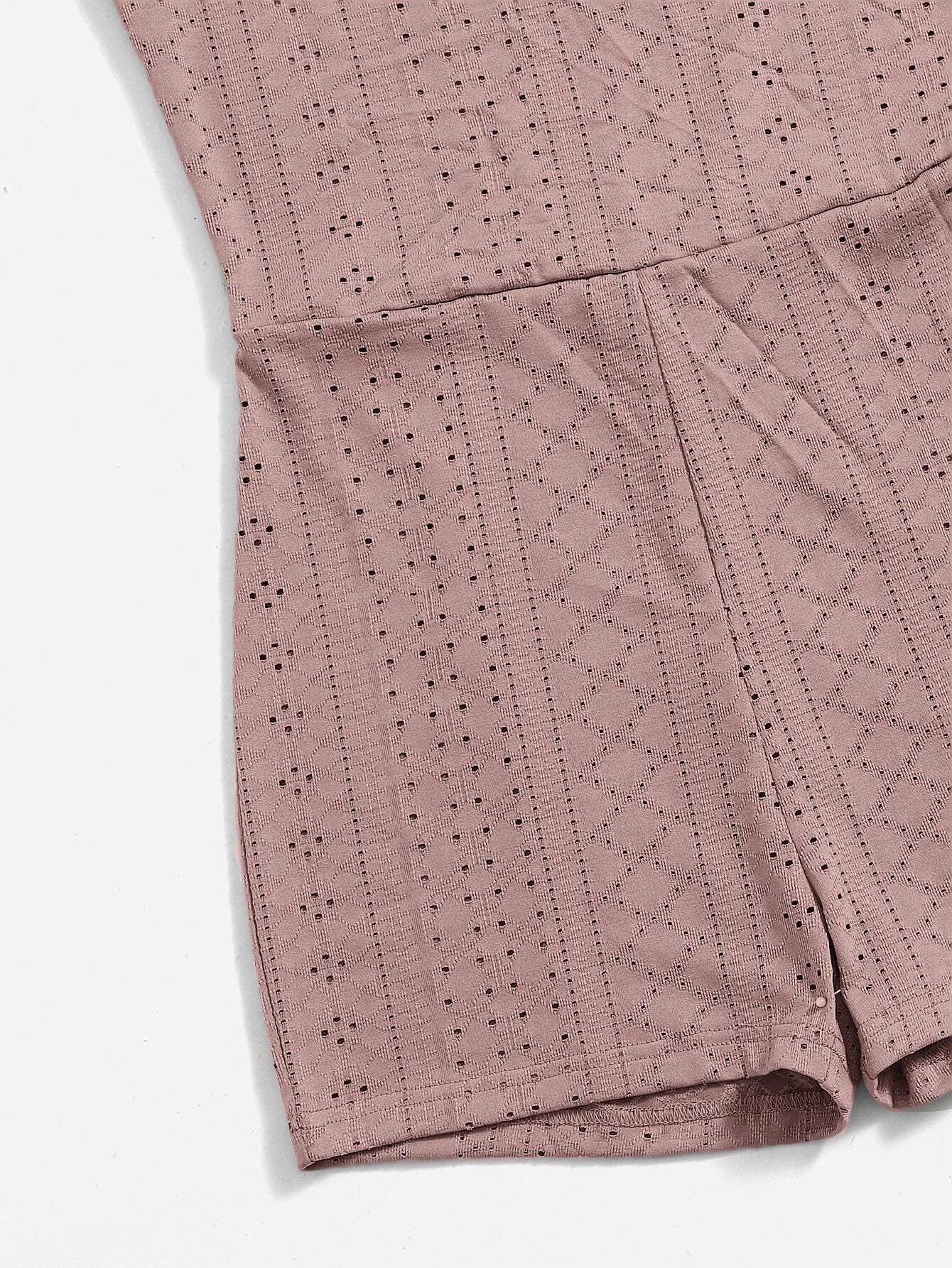 Eyelet Embroidery Romper-Comfy Jumpsuits