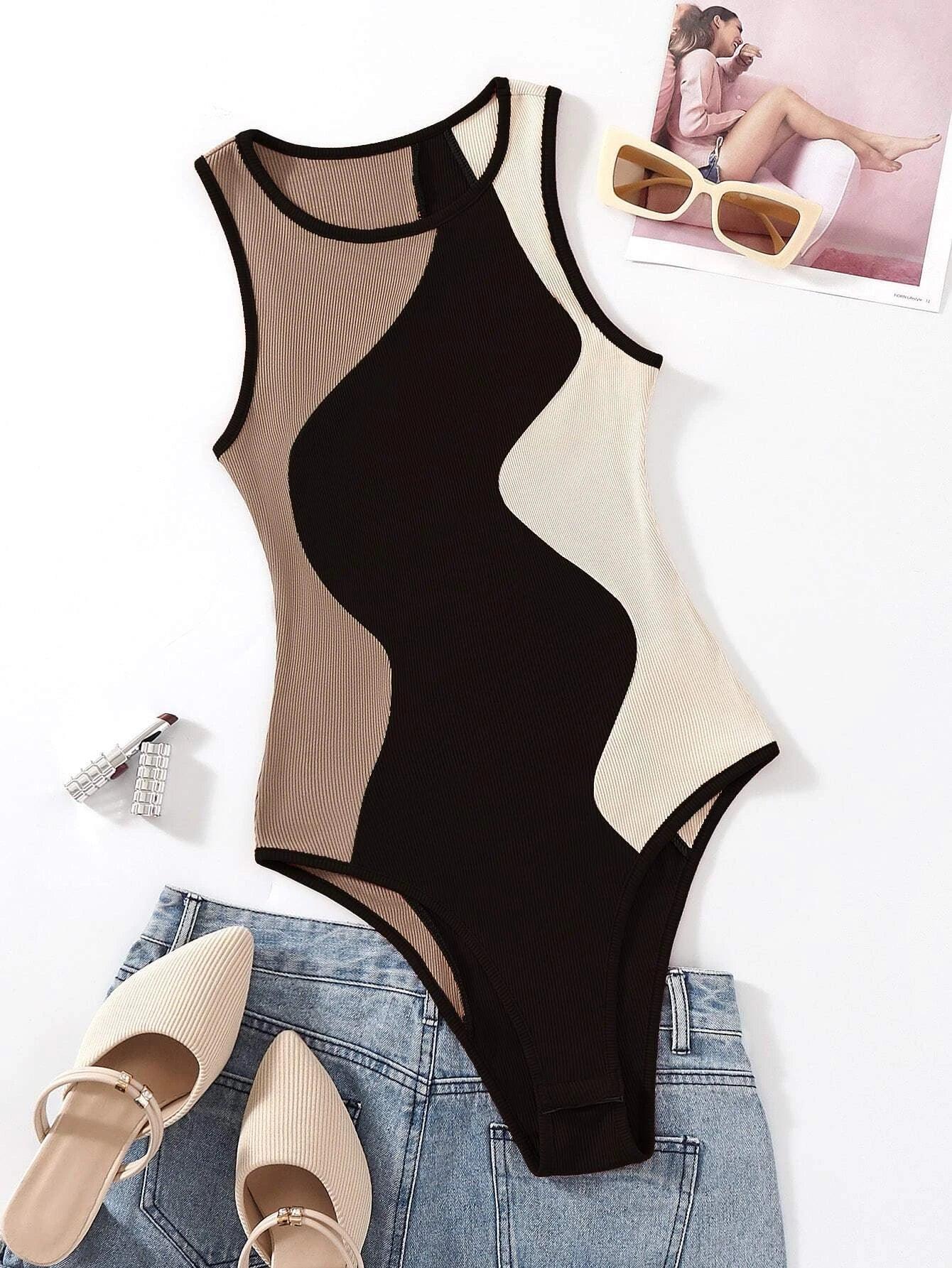 Cut And Sew Bodysuit-Comfy Jumpsuits