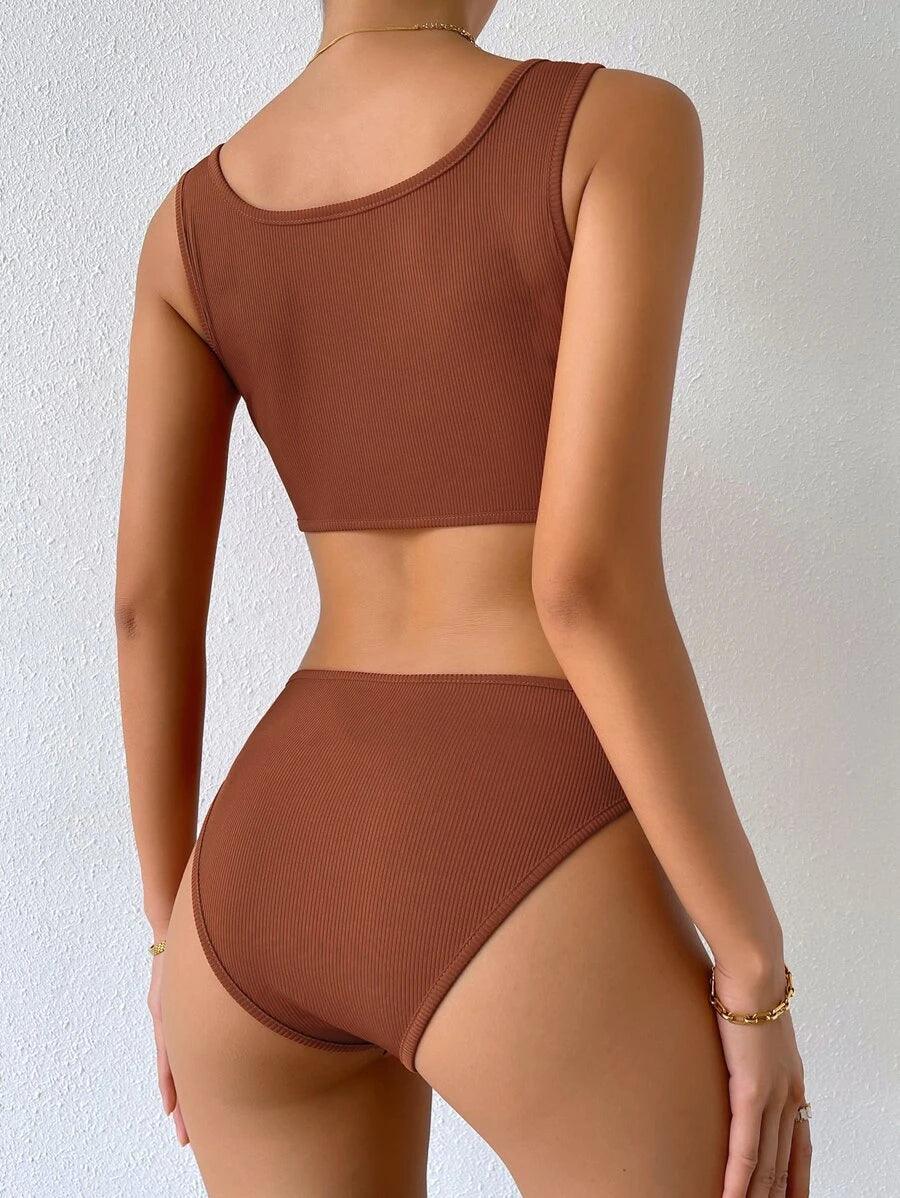 Scoop Neck Tank Bodysuit-Comfy Jumpsuits