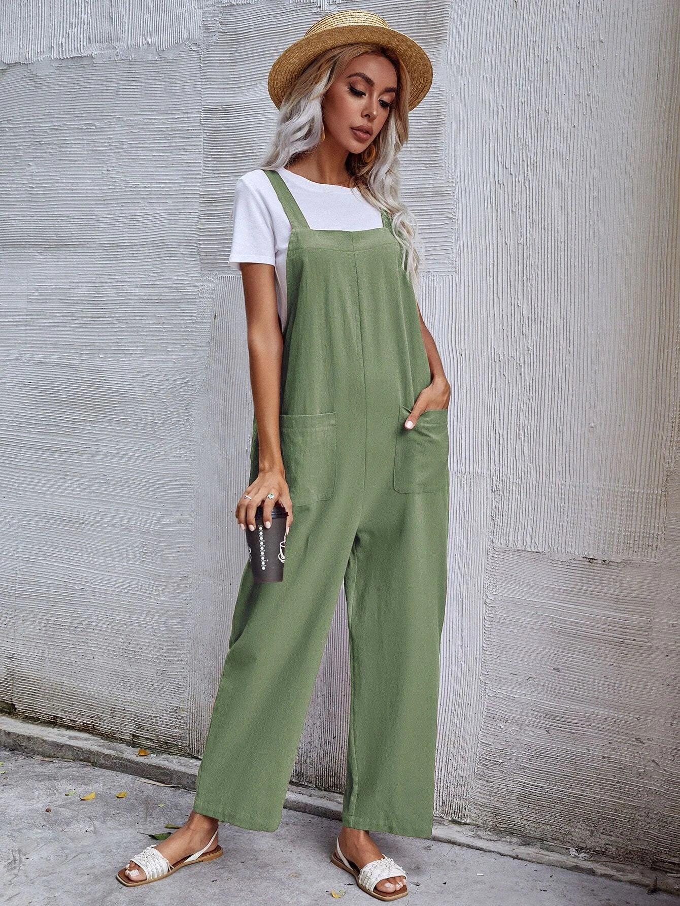 Dual Pocket Sleeveless Jumpsuit-Comfy Jumpsuits