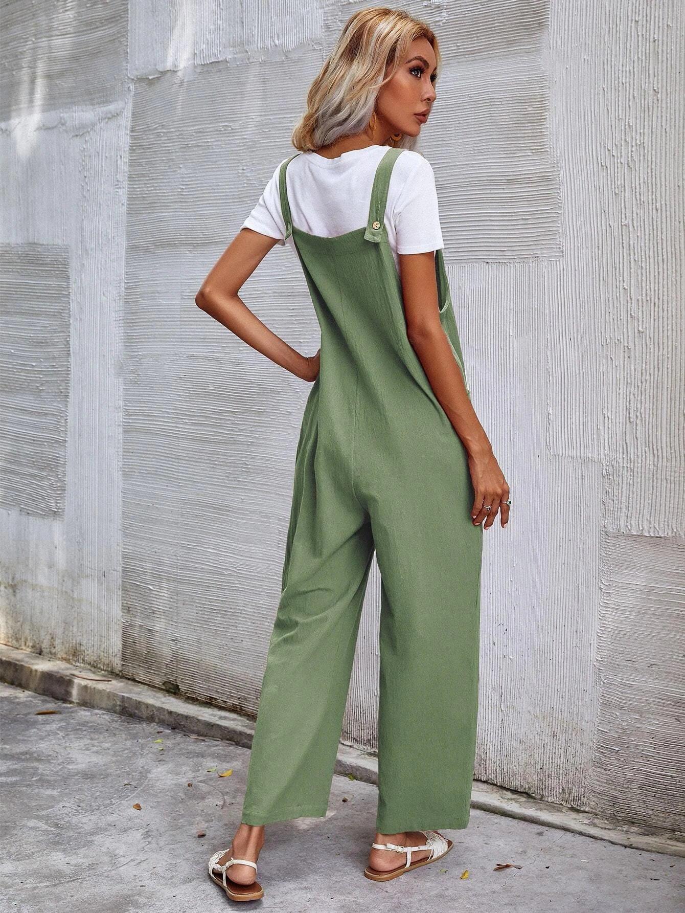 Dual Pocket Sleeveless Jumpsuit-Comfy Jumpsuits