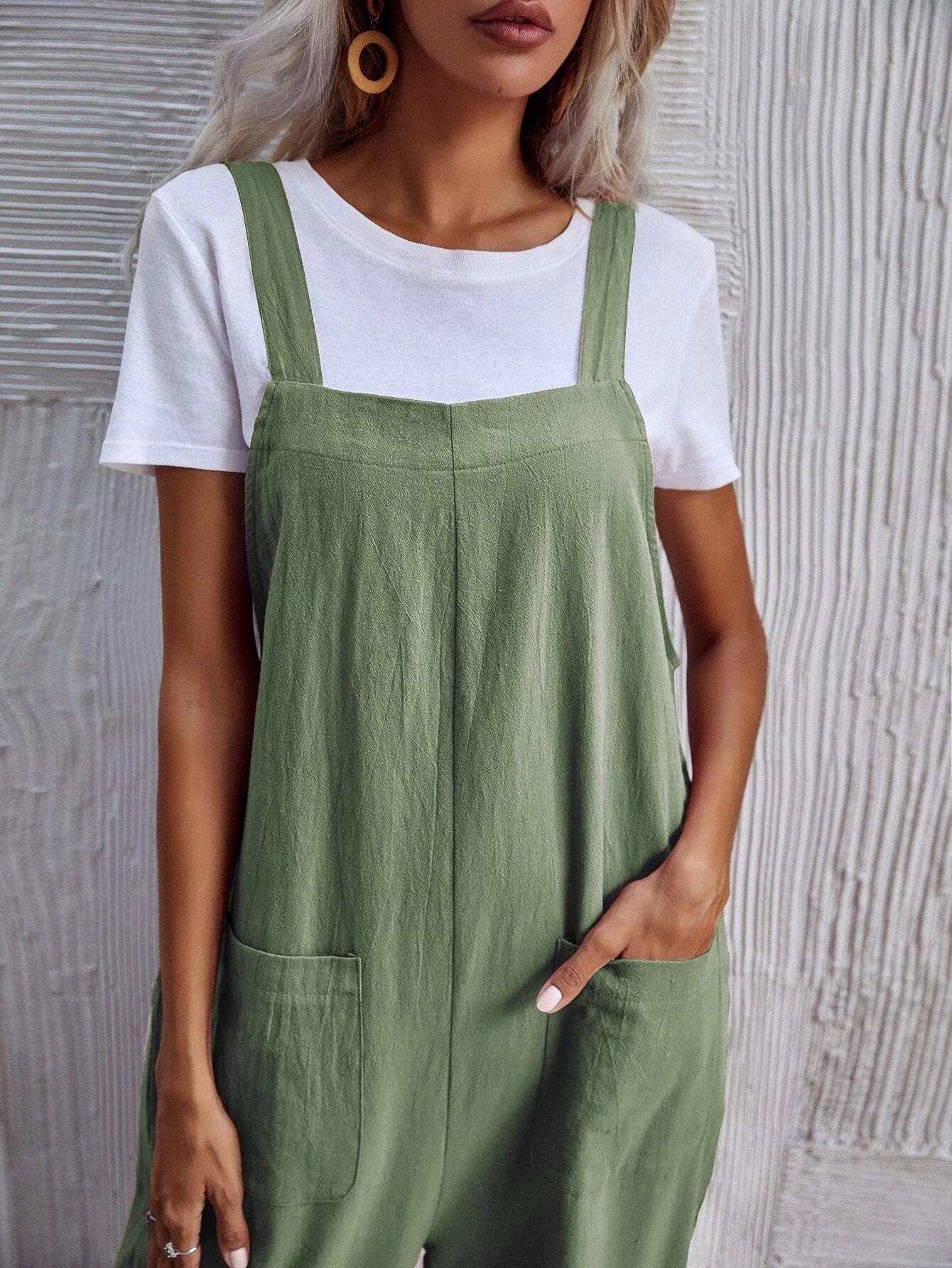 Dual Pocket Sleeveless Jumpsuit-Comfy Jumpsuits