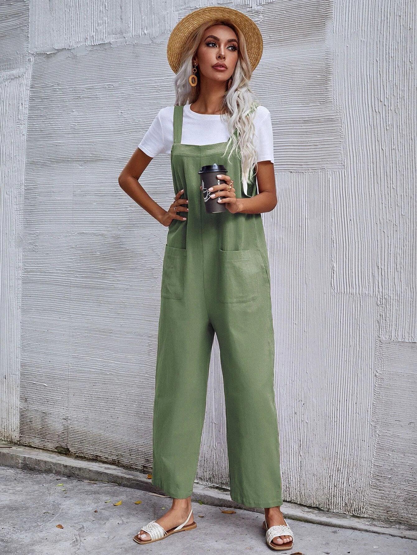 Dual Pocket Sleeveless Jumpsuit-Comfy Jumpsuits