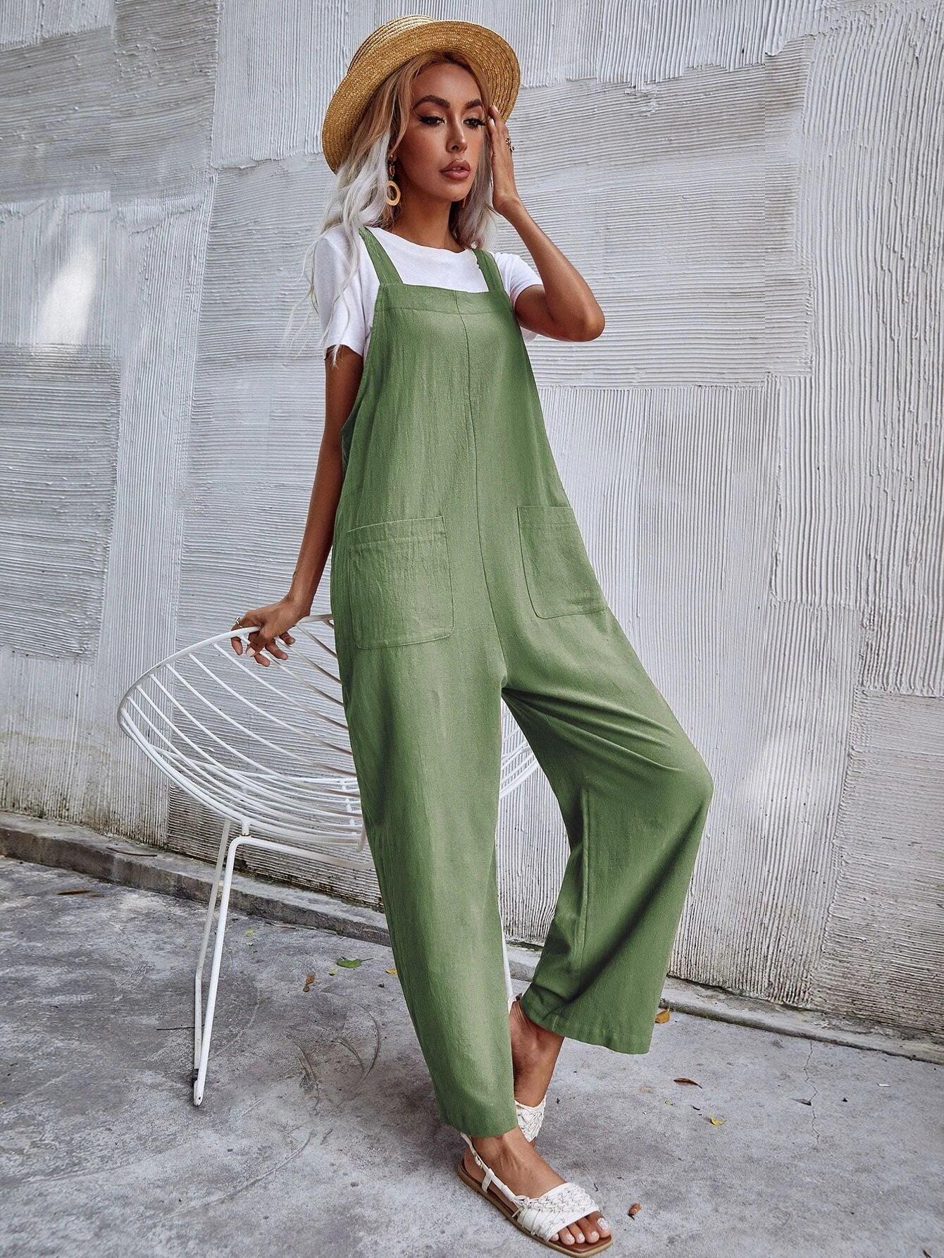 Dual Pocket Sleeveless Jumpsuit-Comfy Jumpsuits