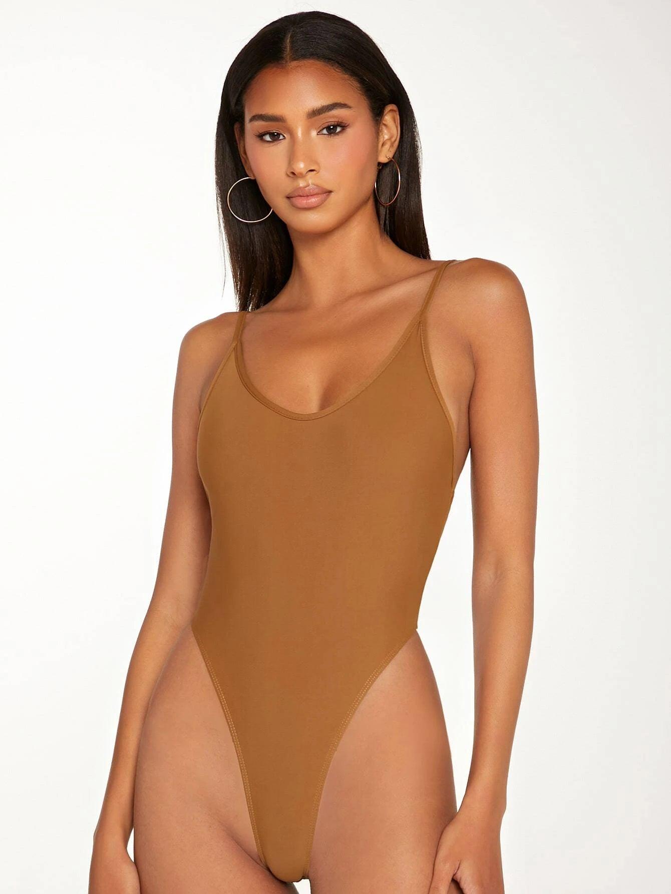 Sleeveless Cami Bodysuit-Comfy Jumpsuits