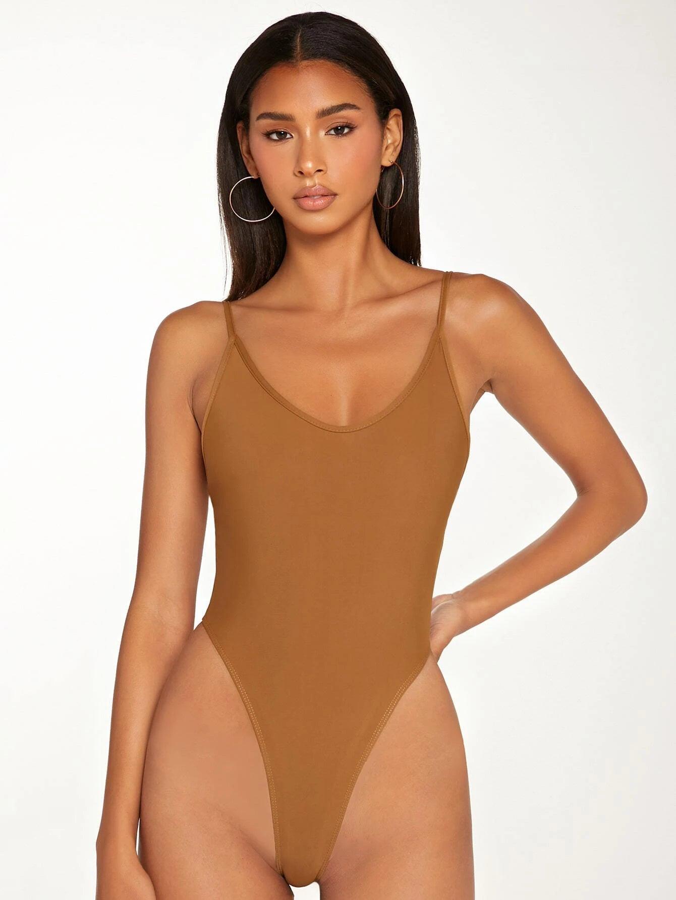 Sleeveless Cami Bodysuit-Comfy Jumpsuits