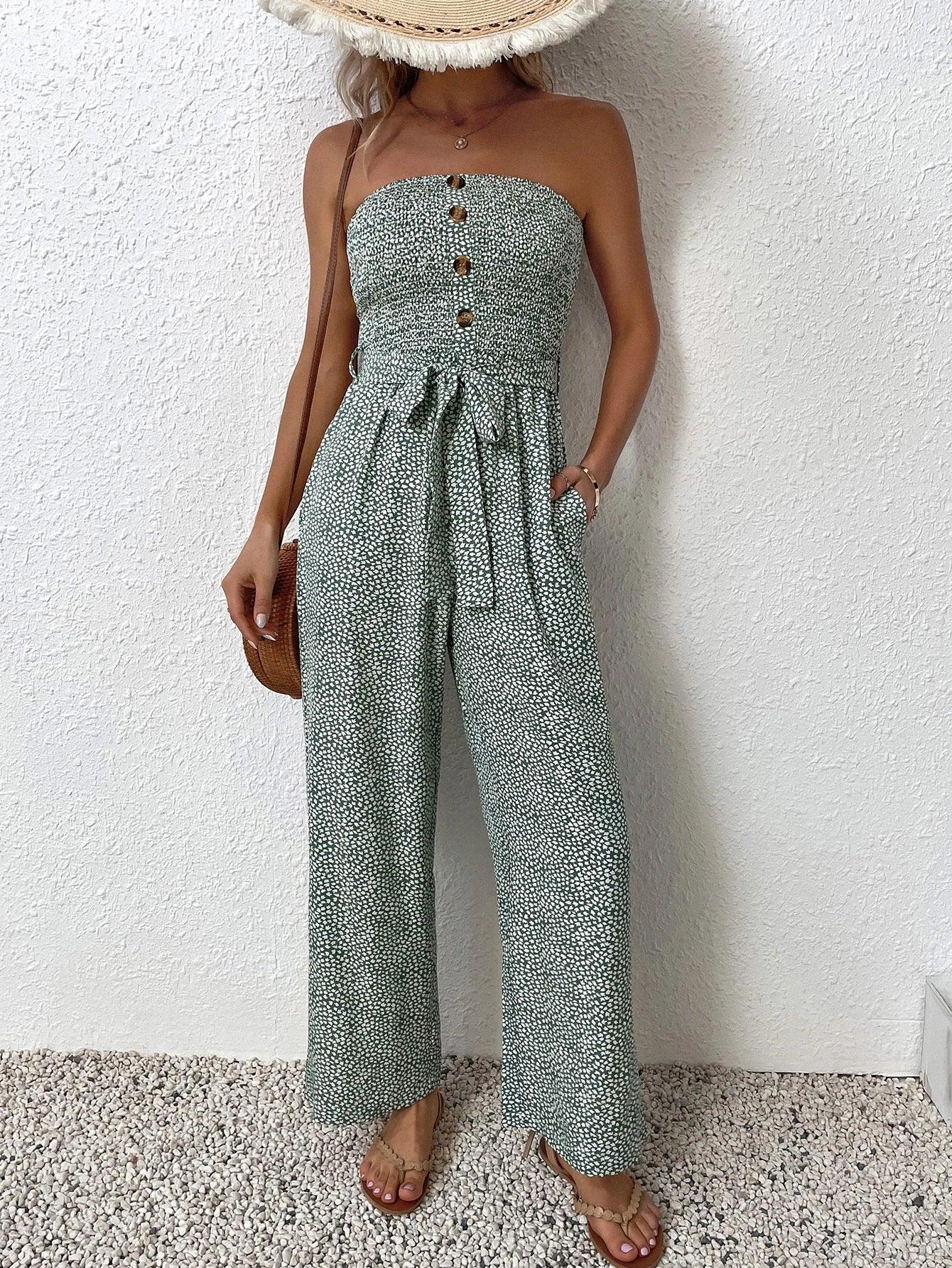 Pocket Side Belted Jumpsuit-Comfy Jumpsuits