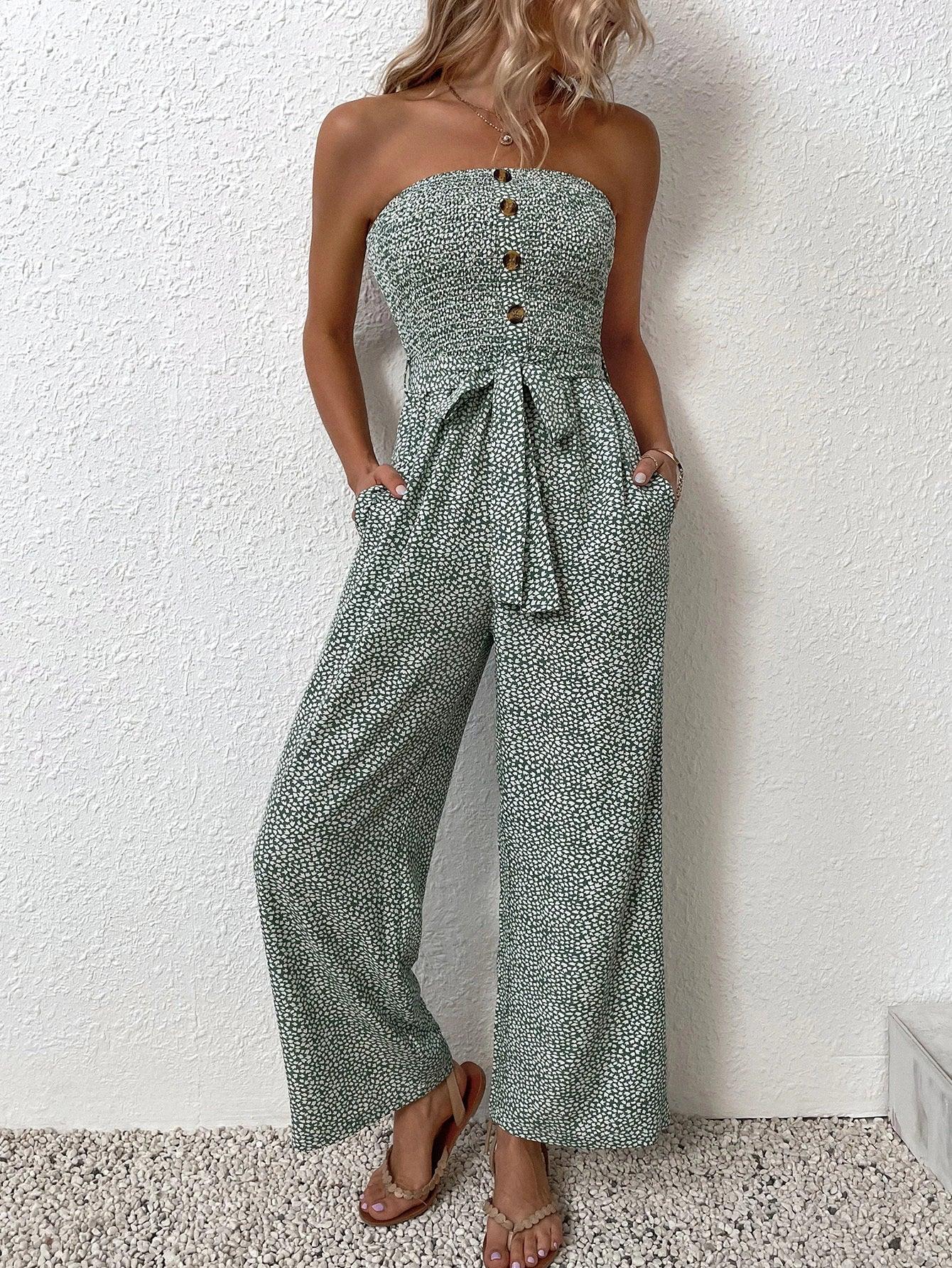Pocket Side Belted Jumpsuit-Comfy Jumpsuits