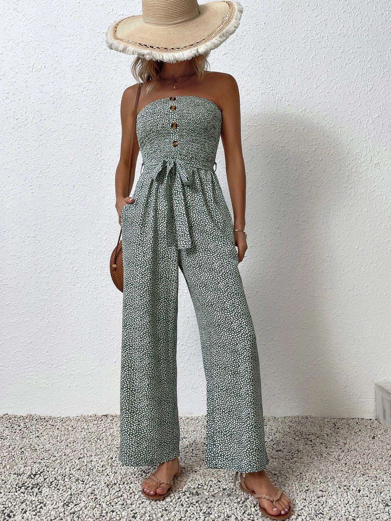 Pocket Side Belted Jumpsuit-Comfy Jumpsuits