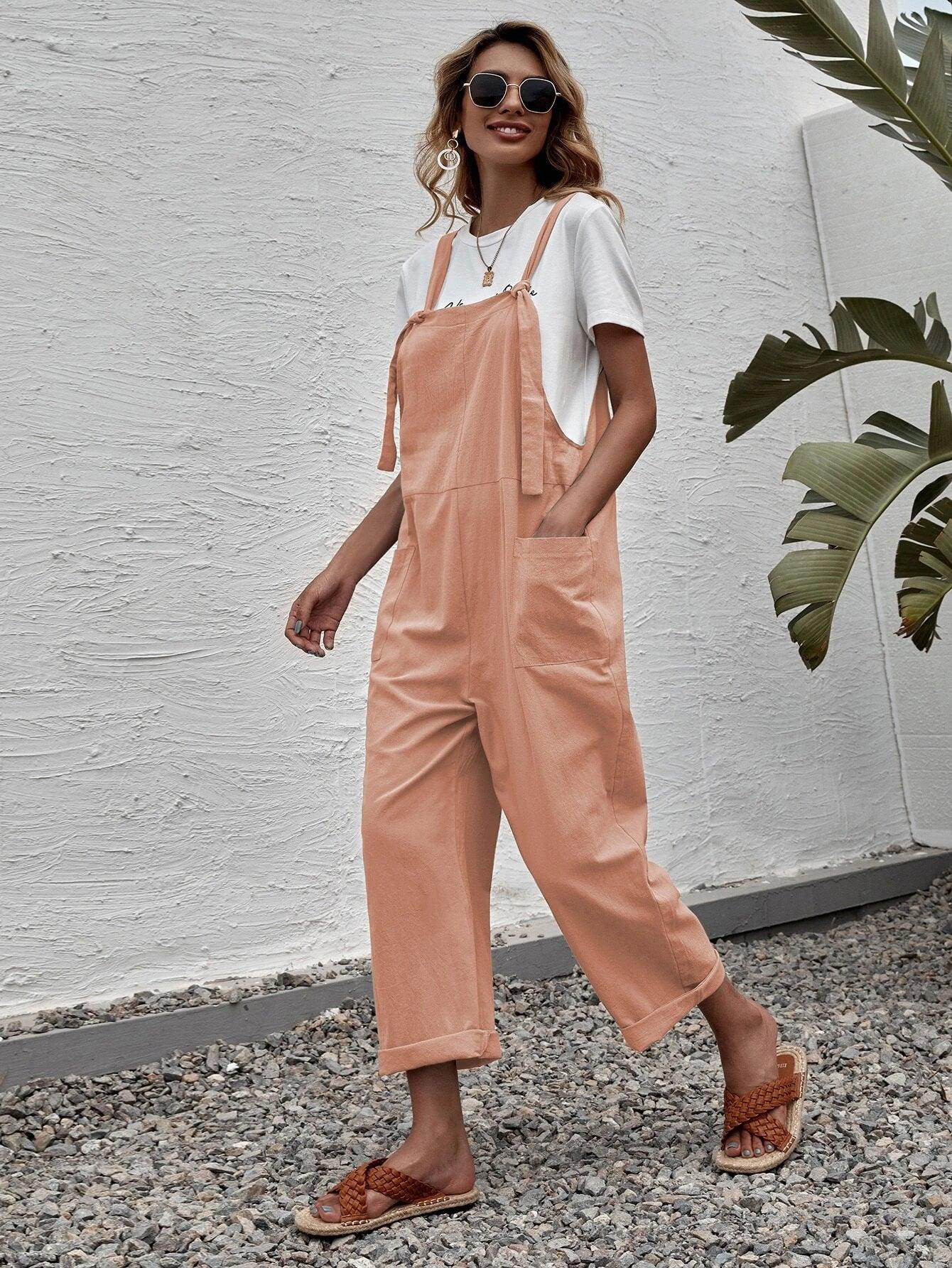 Dual Pocket Suspender Jumpsuit-Comfy Jumpsuits