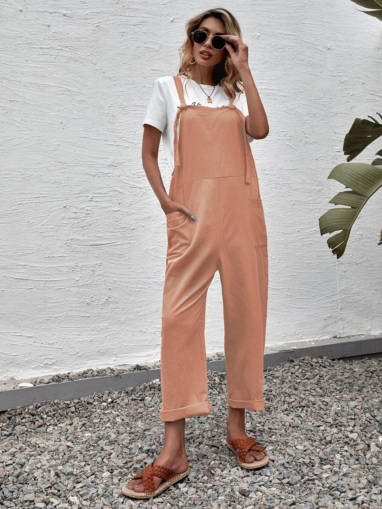 Dual Pocket Suspender Jumpsuit-Comfy Jumpsuits