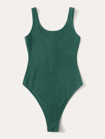 Button Front Tank Bodysuit-Comfy Jumpsuits