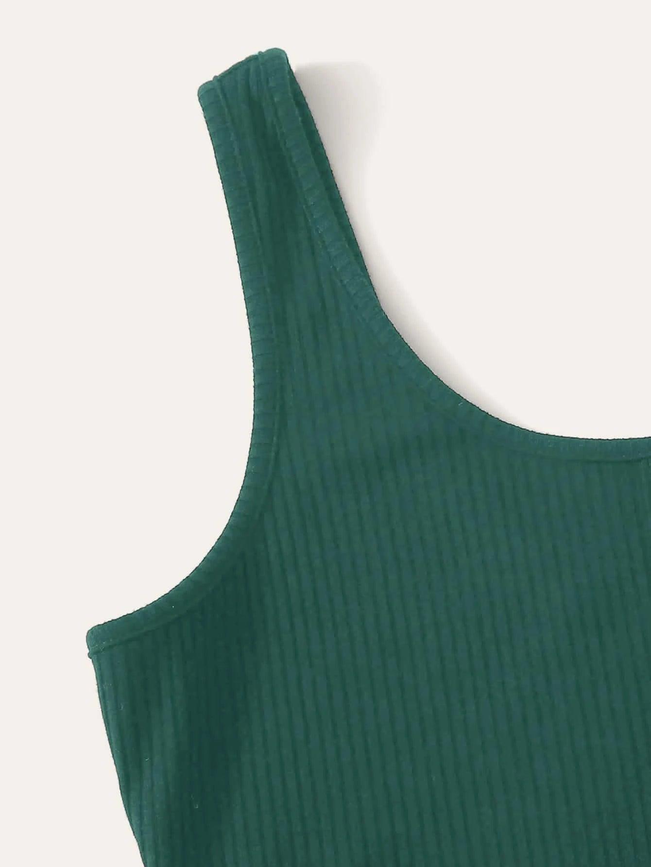 Button Front Tank Bodysuit-Comfy Jumpsuits