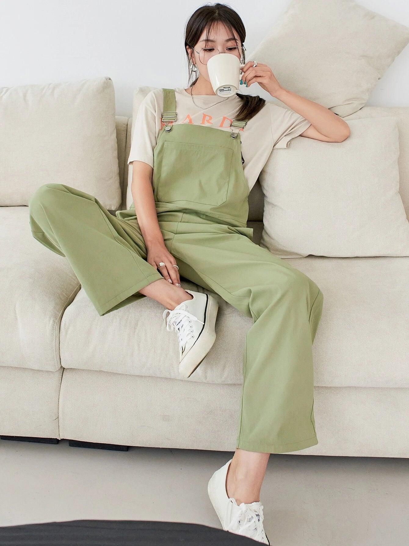 Patched Pocket Overall Jumpsuit-Comfy Jumpsuits