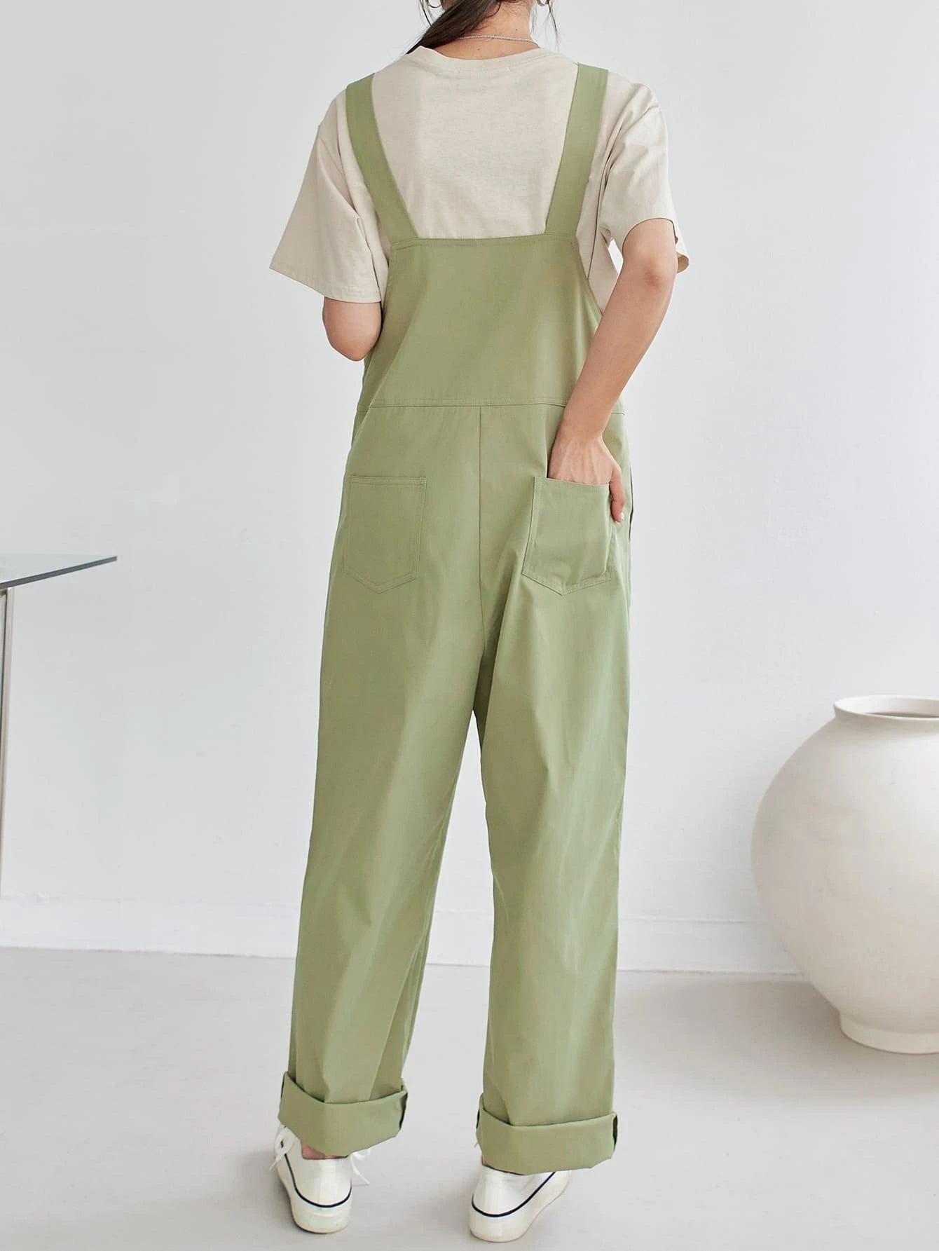 Patched Pocket Overall Jumpsuit-Comfy Jumpsuits