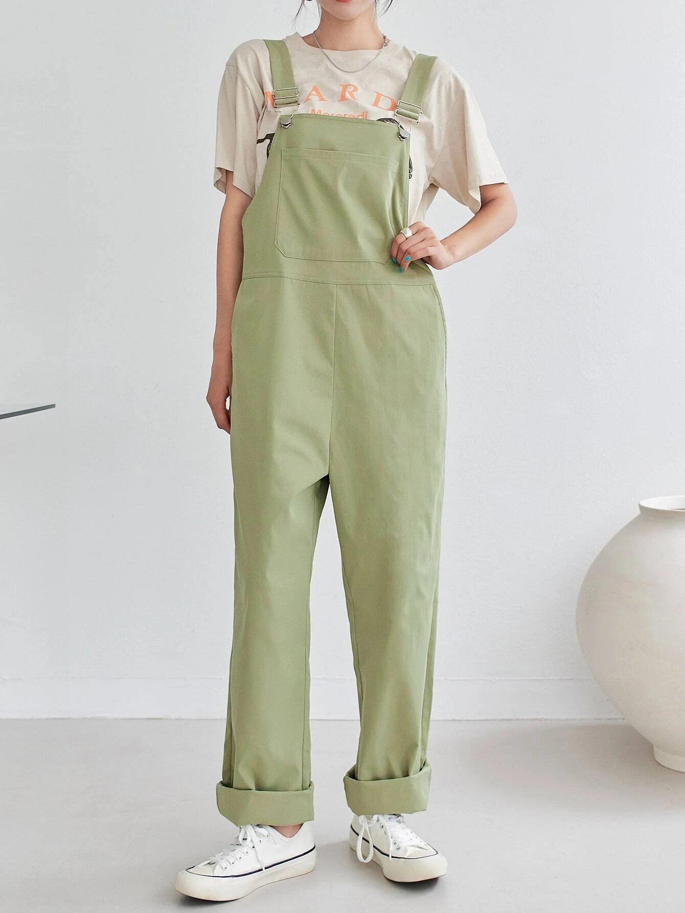 Patched Pocket Overall Jumpsuit-Comfy Jumpsuits