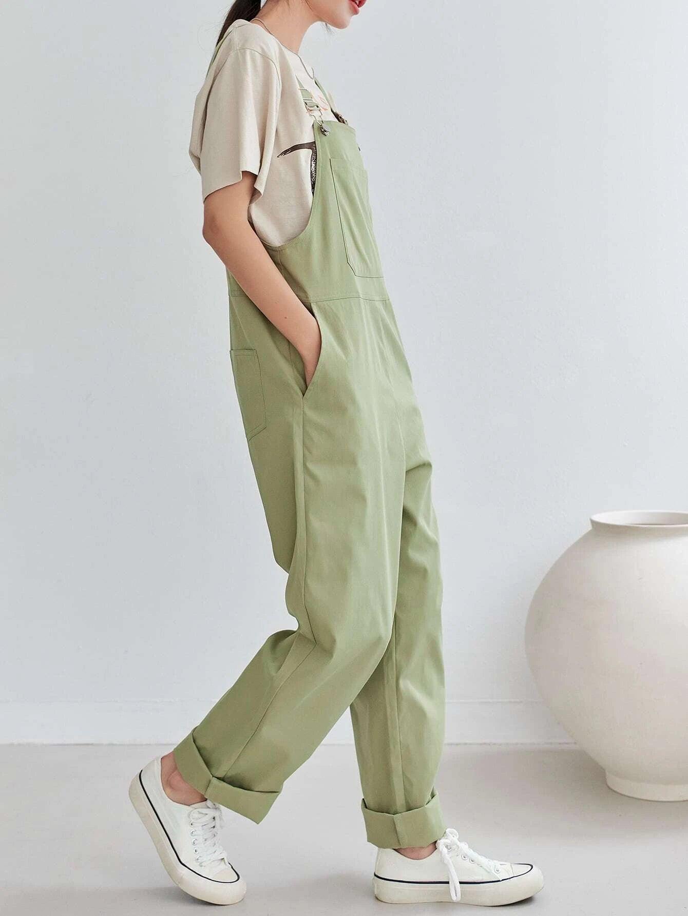 Patched Pocket Overall Jumpsuit-Comfy Jumpsuits