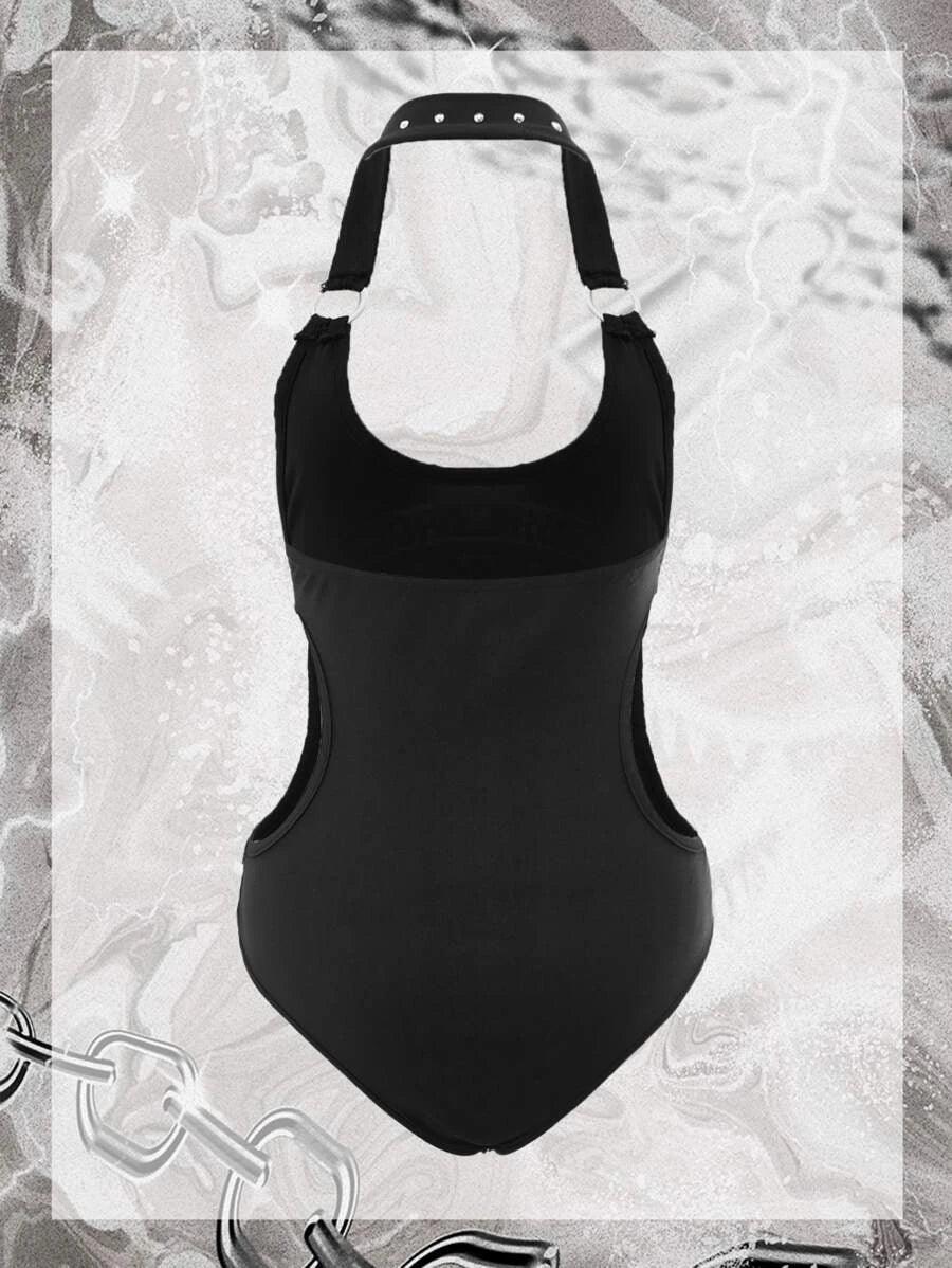 Halloween & Letter Graphic Bodysuit-Comfy Jumpsuits