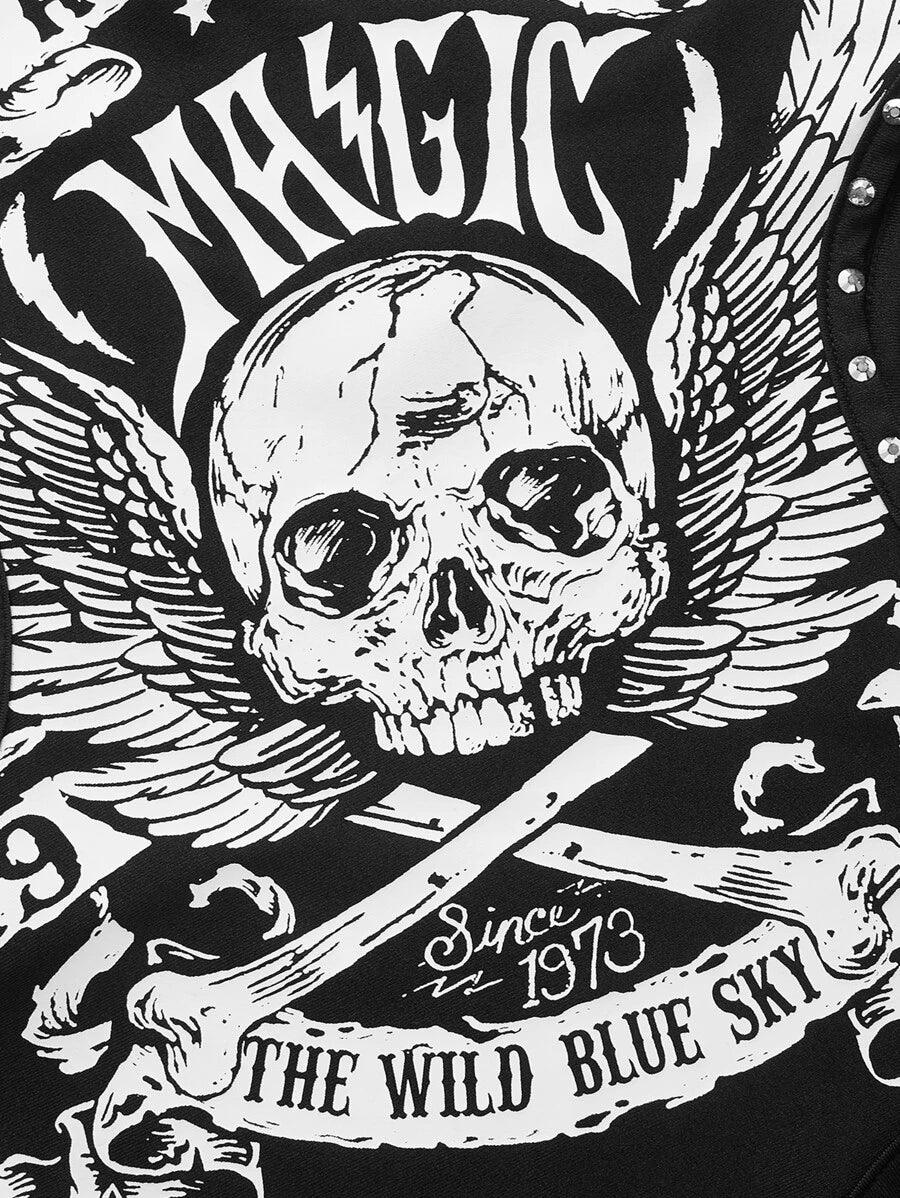 Halloween & Letter Graphic Bodysuit-Comfy Jumpsuits