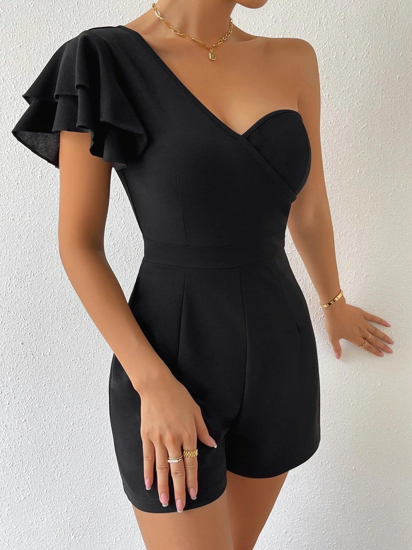 Elegant Butterfly Sleeve Romper-Comfy Jumpsuits