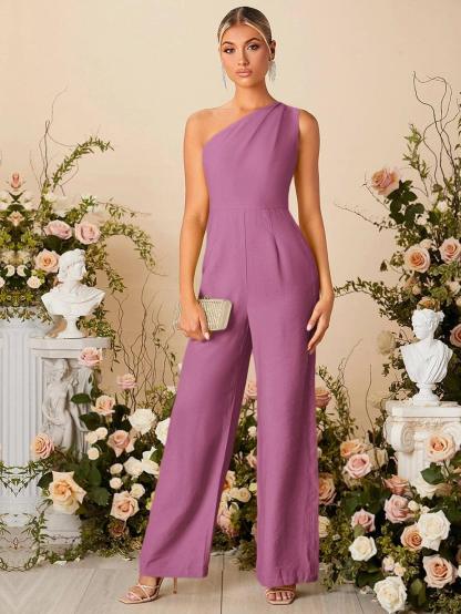 One Shoulder Jumpsuit-Comfy Jumpsuits
