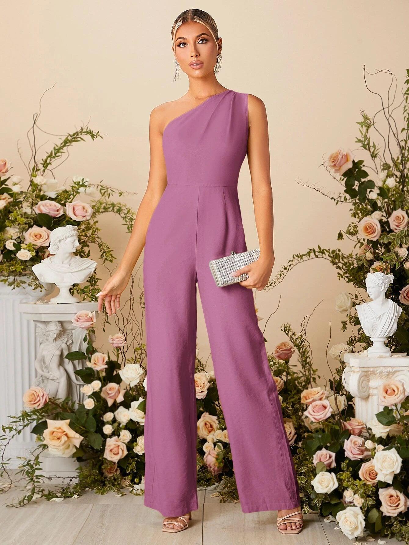 One Shoulder Jumpsuit-Comfy Jumpsuits