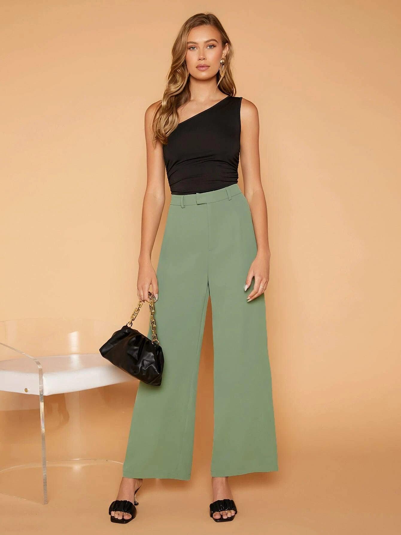 One Shoulder Ruched Bodysuit-Comfy Jumpsuits