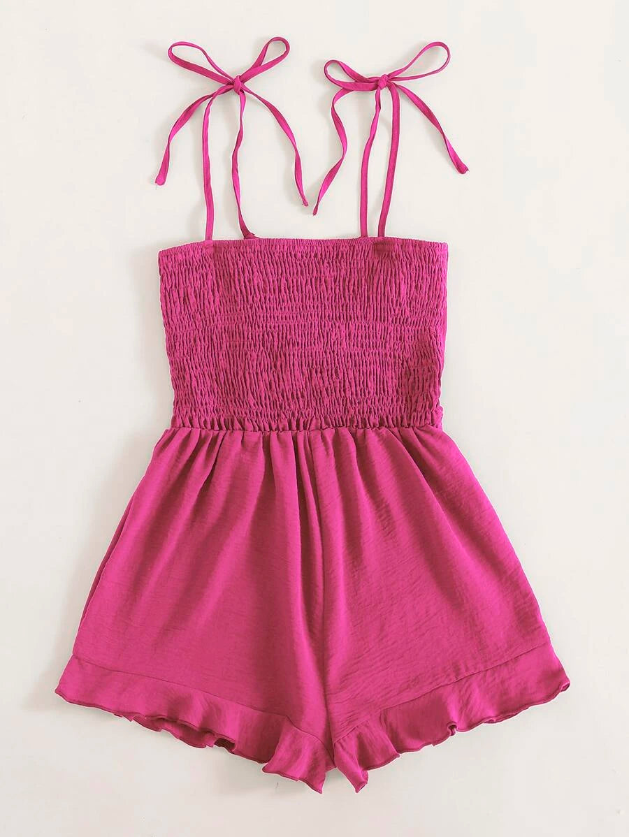 Back Knot Cami Romper-Comfy Jumpsuits