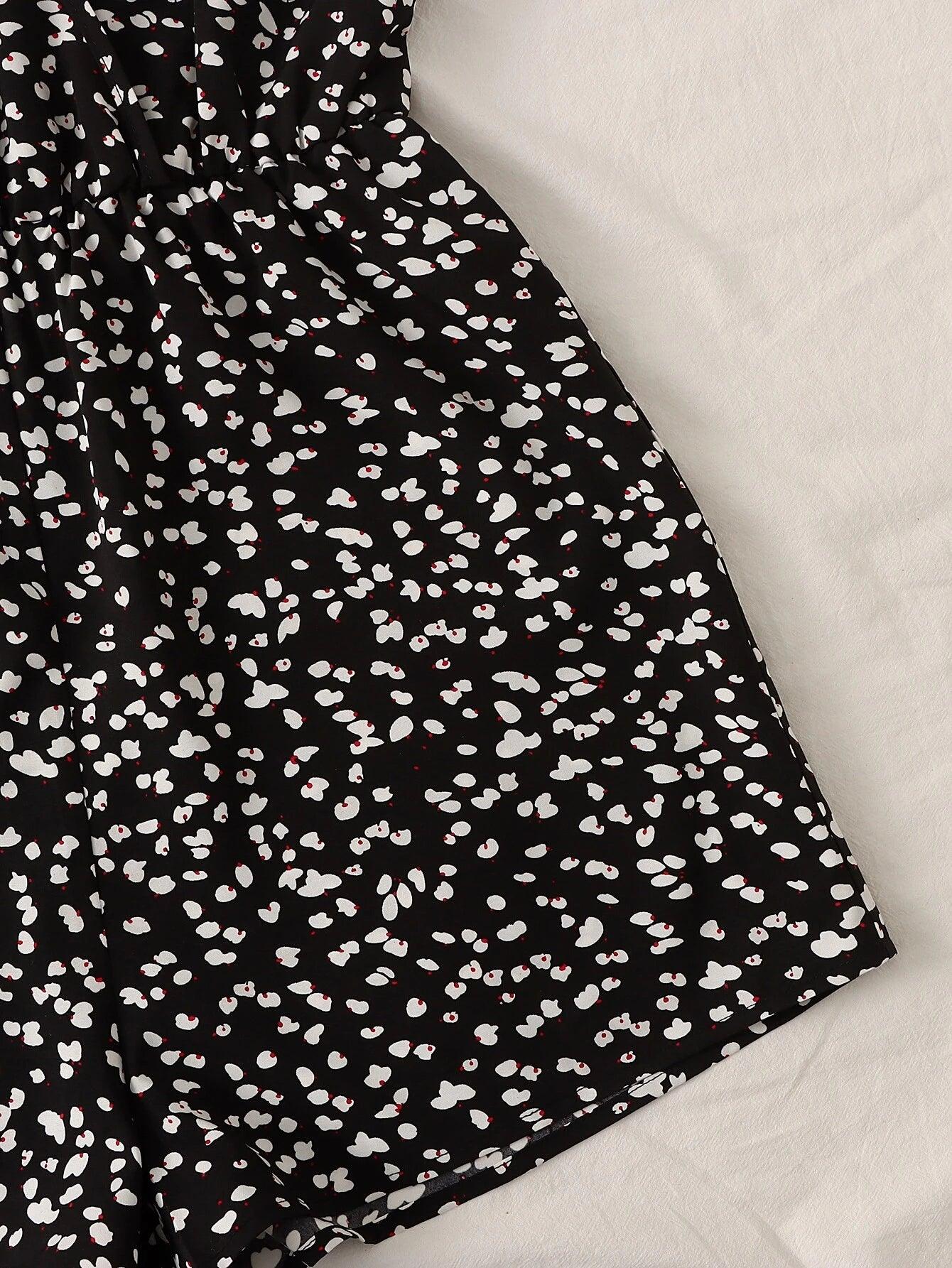 Wrap Detail Ditsy Floral Cami Romper-Comfy Jumpsuits