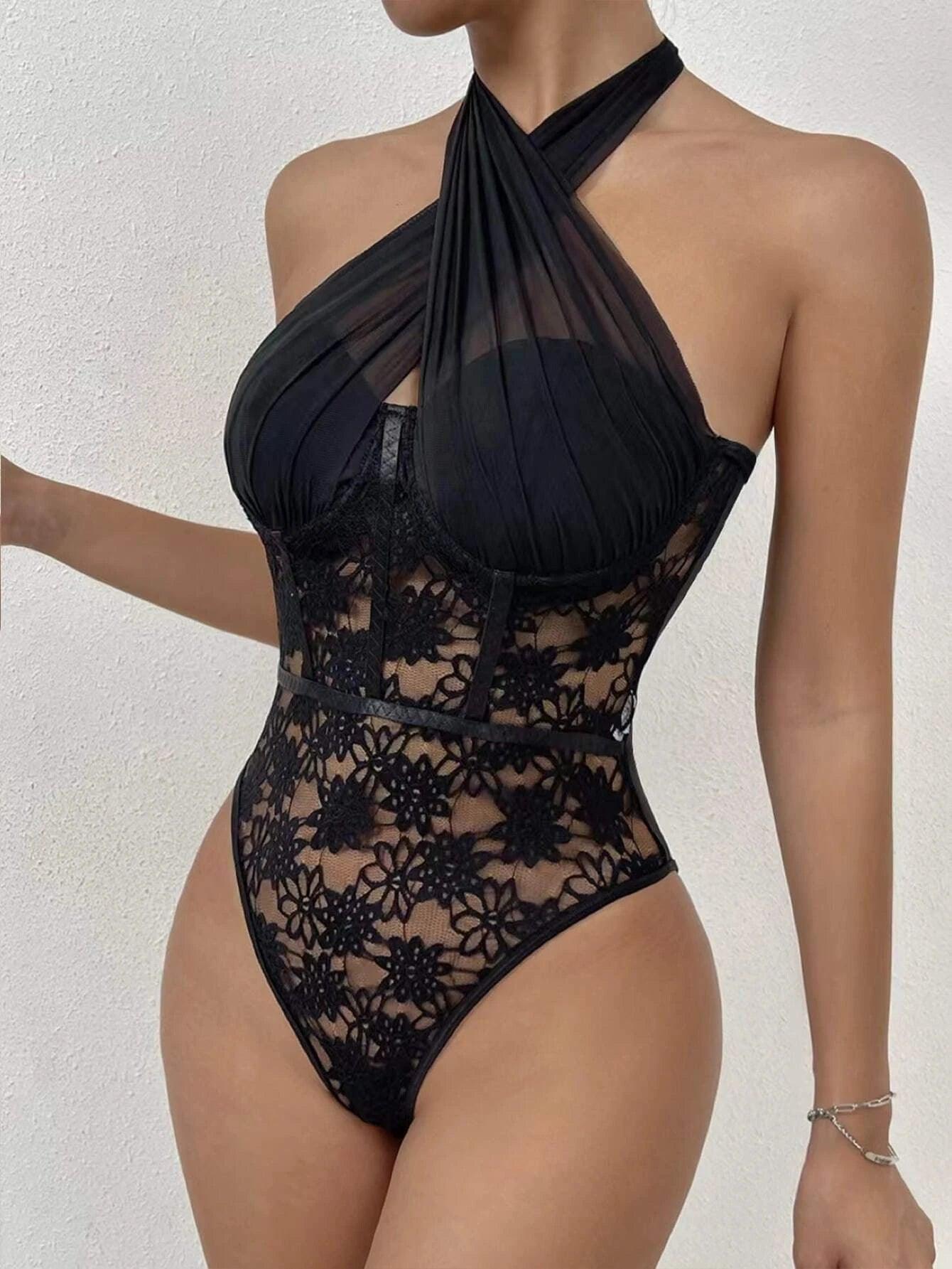 Criss-Cross Sleeveless Bodysuit-Comfy Jumpsuits