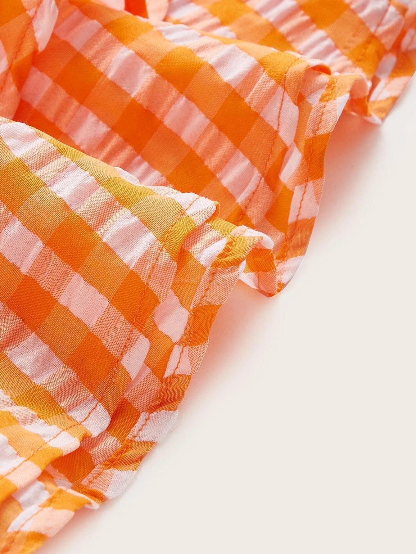 Gingham Print Cami Romper-Comfy Jumpsuits