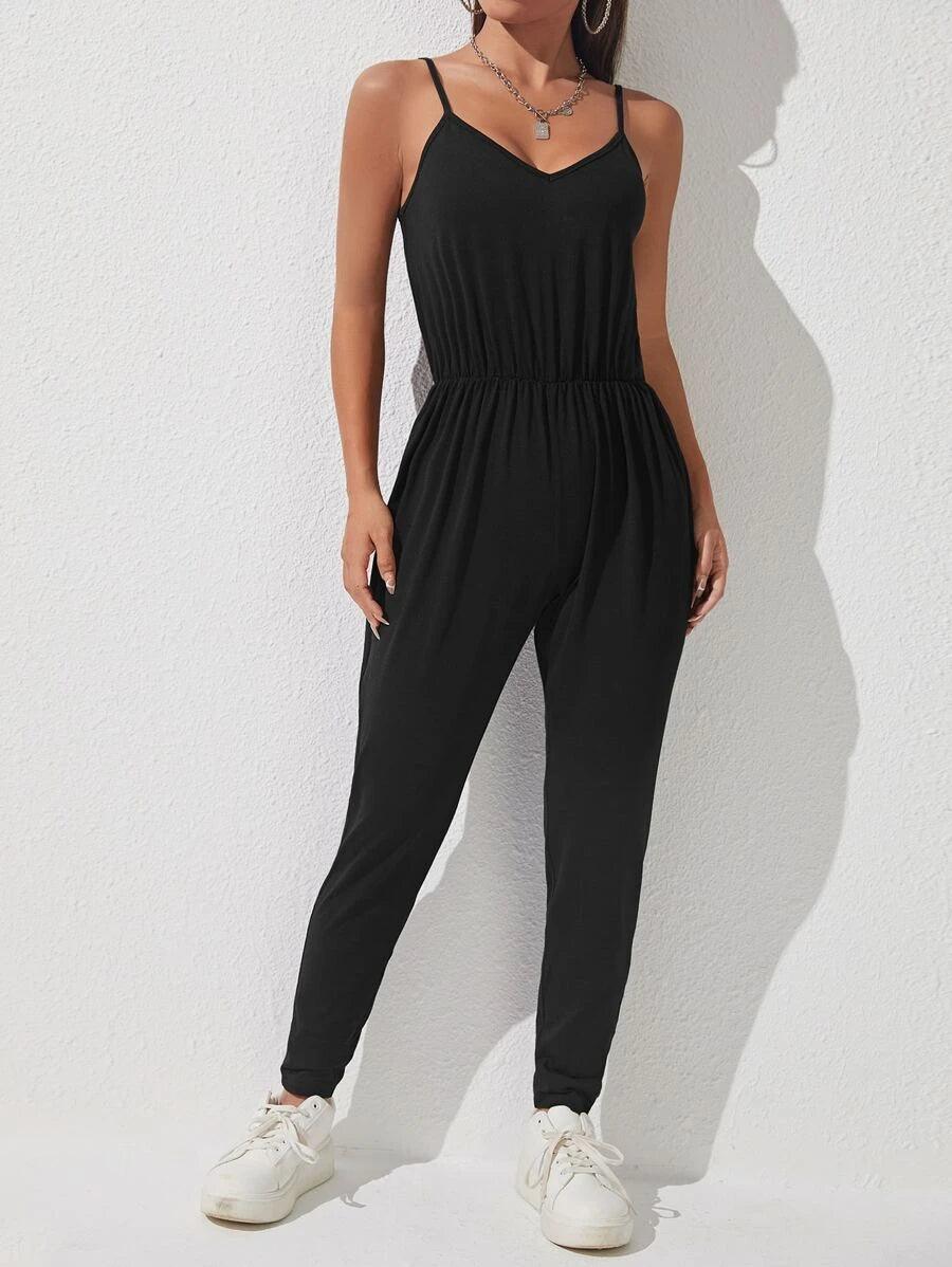 Adjustable Strap Cami Jumpsuit-Comfy Jumpsuits