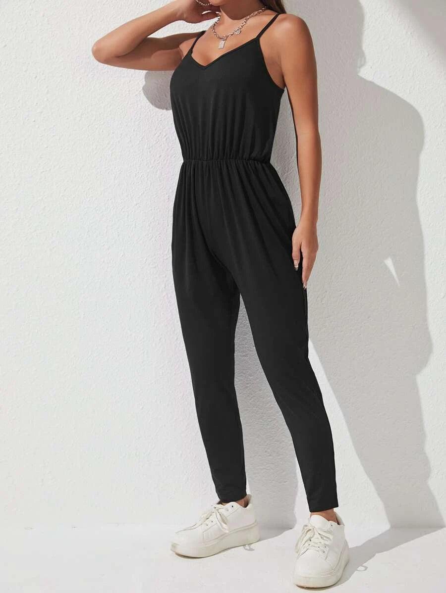 Adjustable Strap Cami Jumpsuit-Comfy Jumpsuits