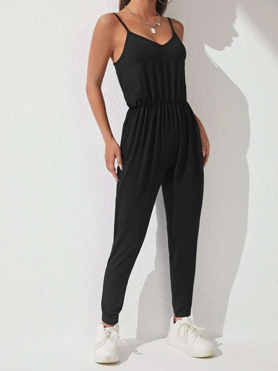 Adjustable Strap Cami Jumpsuit-Comfy Jumpsuits