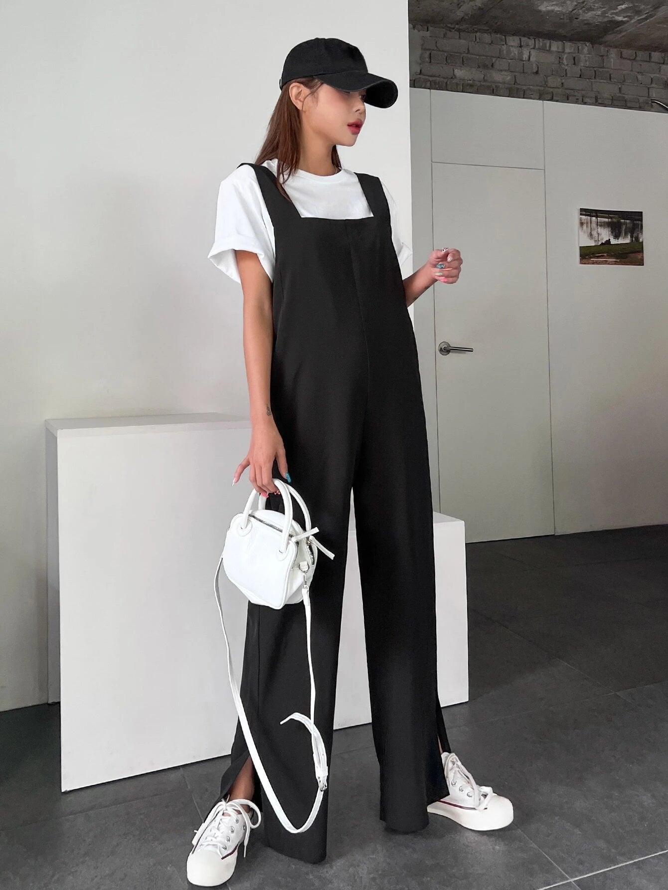 Pocket Detail Solid Colored Jumpsuit-Comfy Jumpsuits