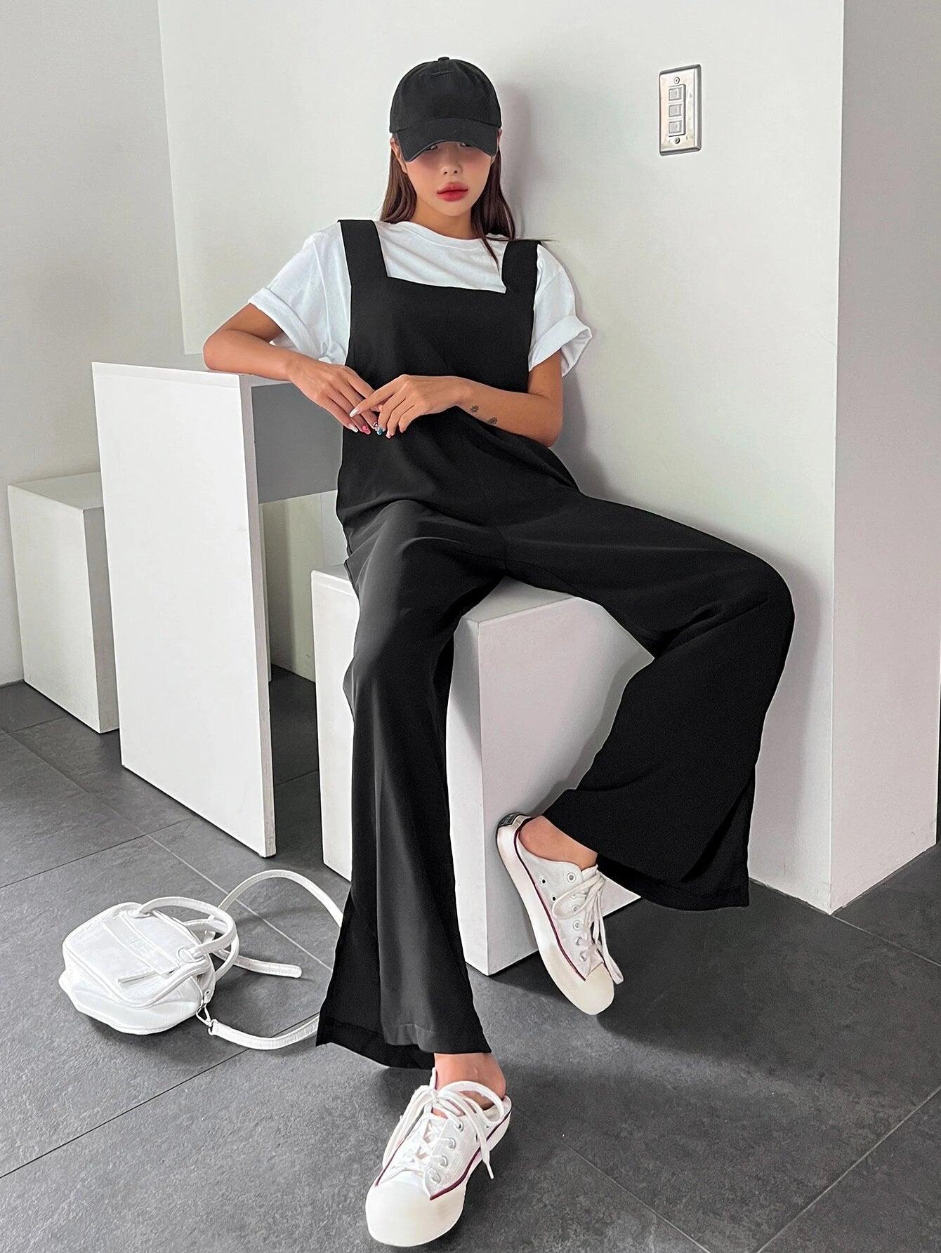 Pocket Detail Solid Colored Jumpsuit-Comfy Jumpsuits