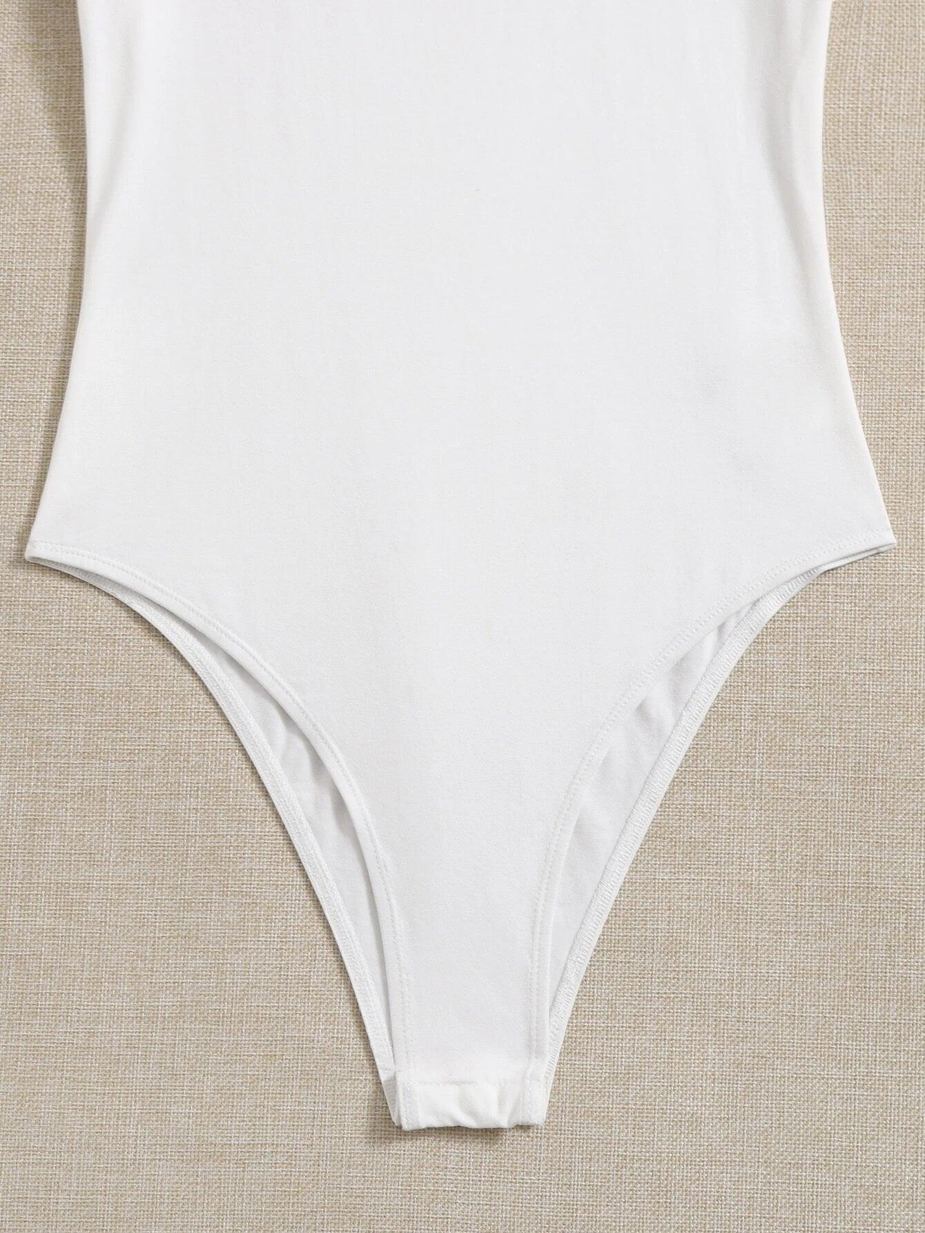 Letter Graphic Contrast Raglan Sleeve Bodysuit-Comfy Jumpsuits