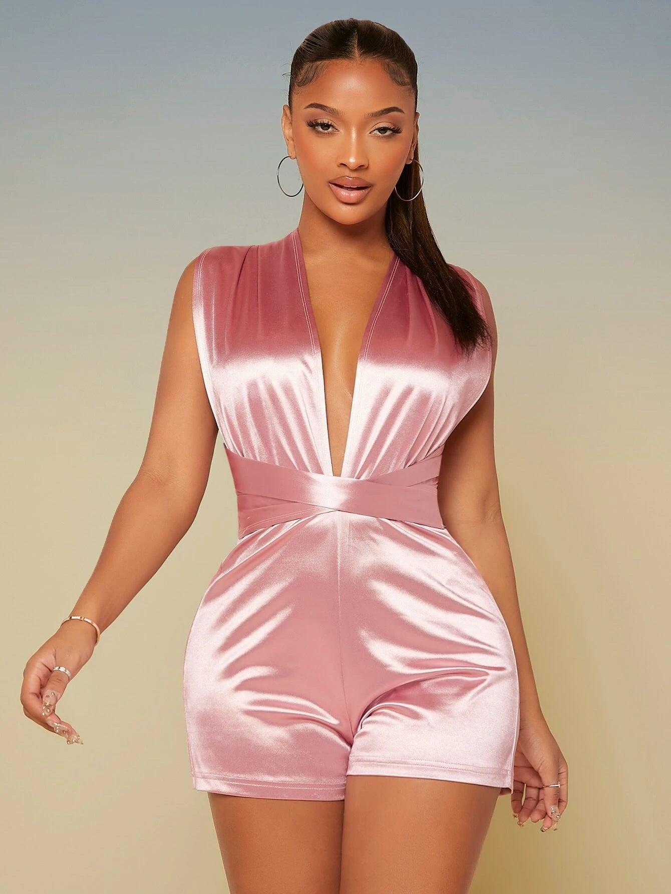 Plain Sleeveless Romper-Comfy Jumpsuits