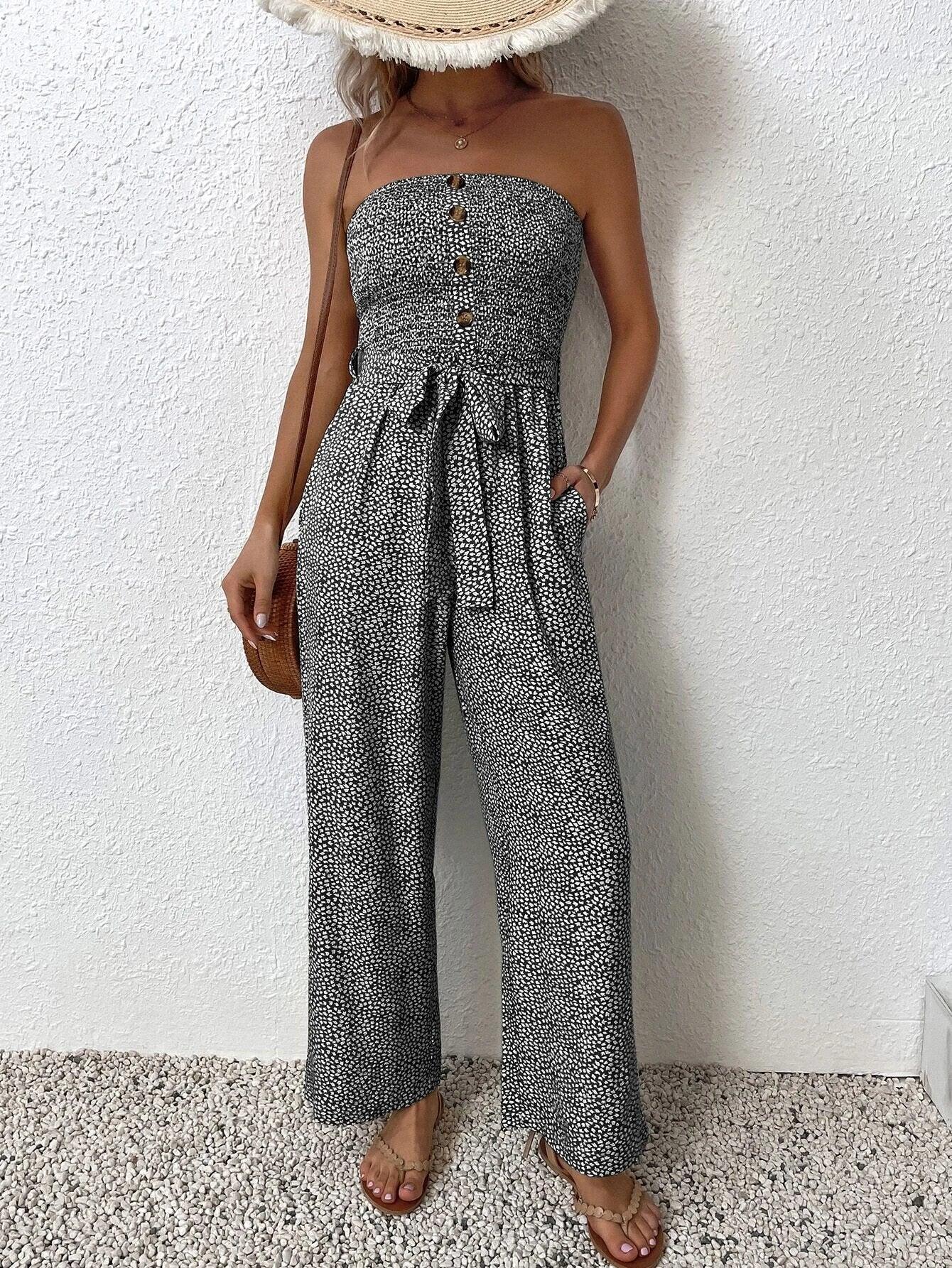 Pocket Side Belted Jumpsuit-Comfy Jumpsuits