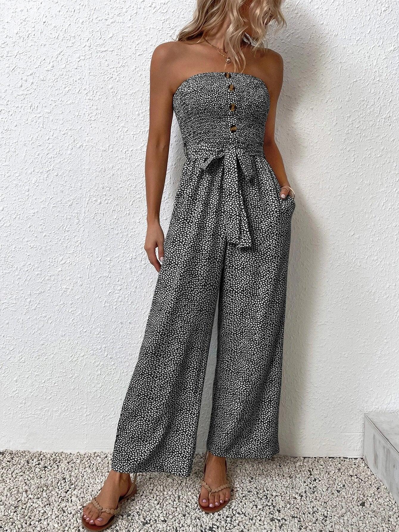 Pocket Side Belted Jumpsuit-Comfy Jumpsuits