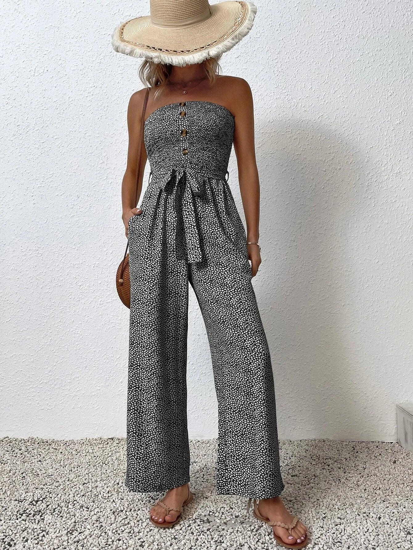 Pocket Side Belted Jumpsuit-Comfy Jumpsuits