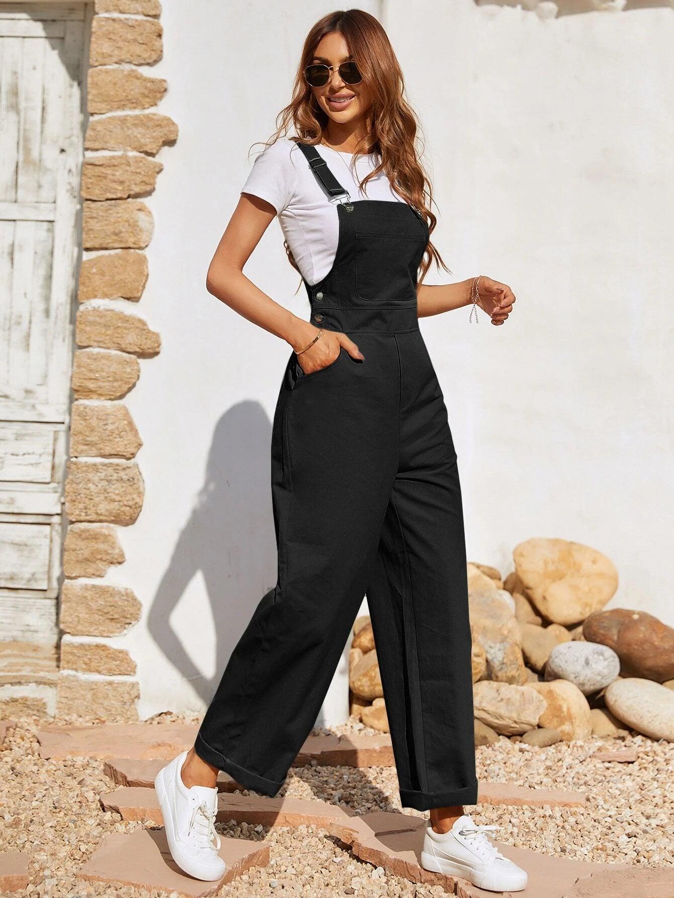 Slant Pocket Overall Jumpsuit-Comfy Jumpsuits