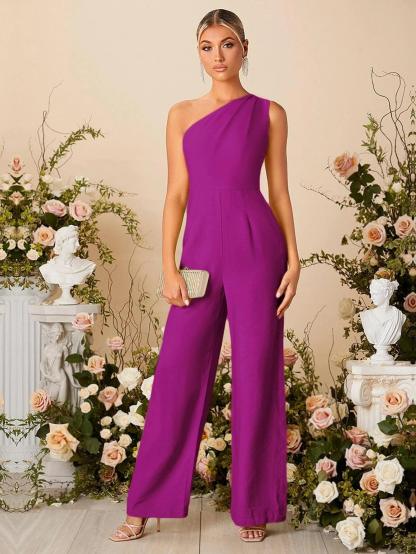 One Shoulder Jumpsuit-Comfy Jumpsuits