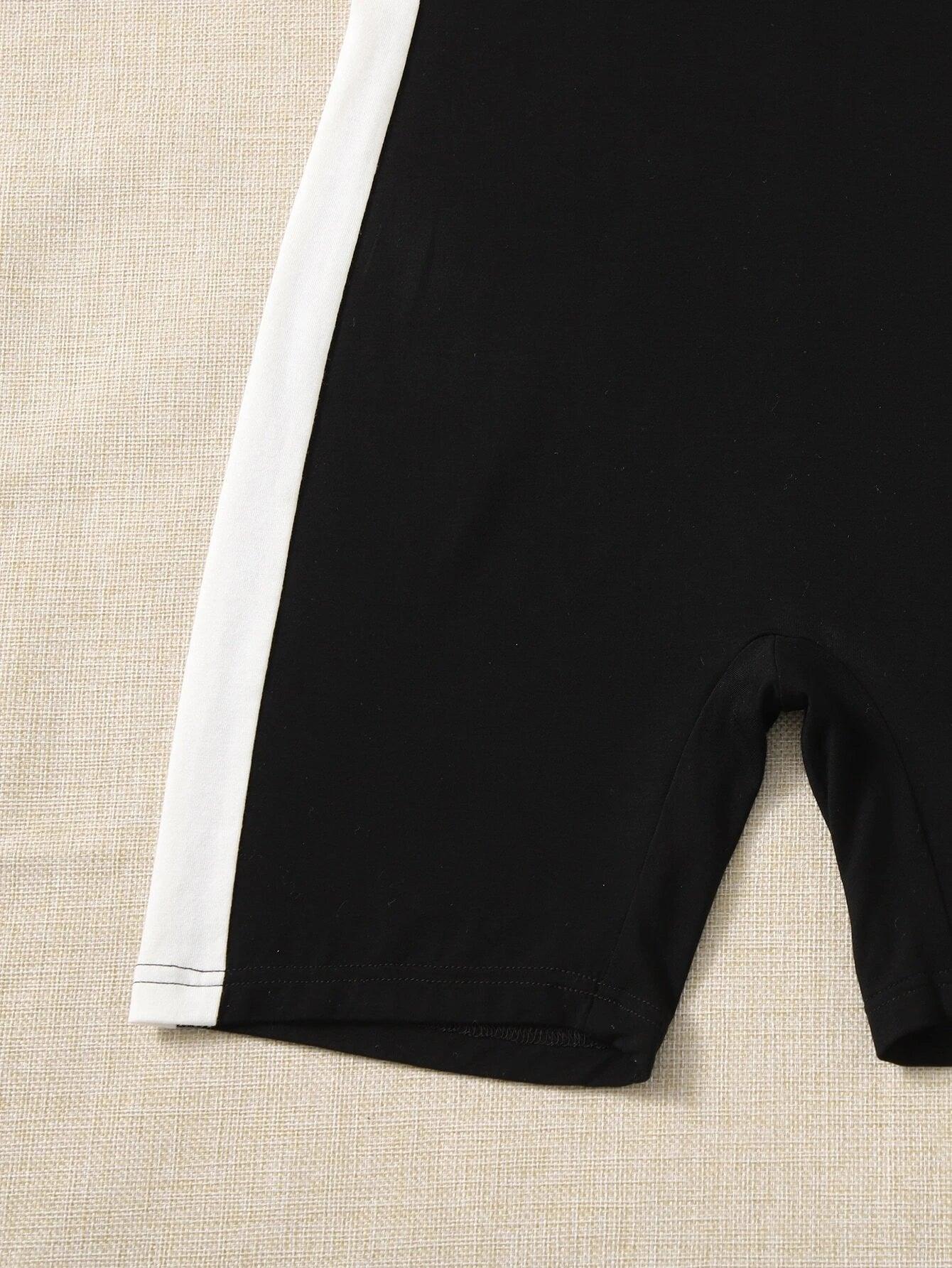 Letter Graphic Unitard Romper-Comfy Jumpsuits